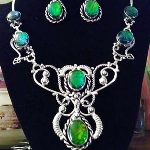 Dichroic BioColor Glass 925 2-Piece Jewelry Set